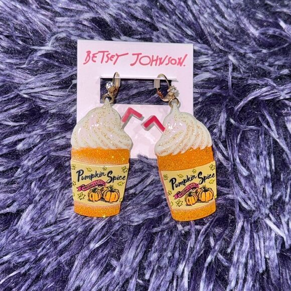 Betsey Johnson pumpkin spice earrings - Picture 3 of 5